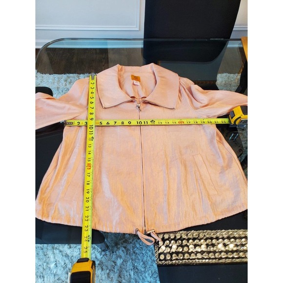 Ruby Rd. Women Solid Pink Rayon Full Zip Front Long Sleeve Jacket Blazer Size 12 - Picture 10 of 10